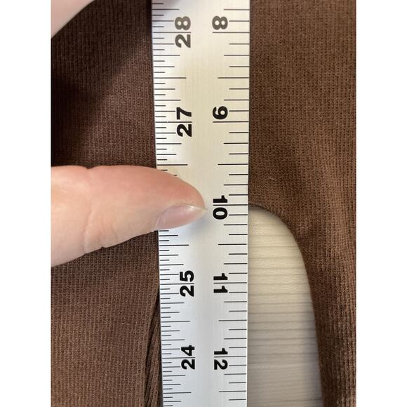 Poof! Leggings Womens M/L Brown Cotton Blend Stretch Pull On Ribbed Lounge - Picture 3 of 7